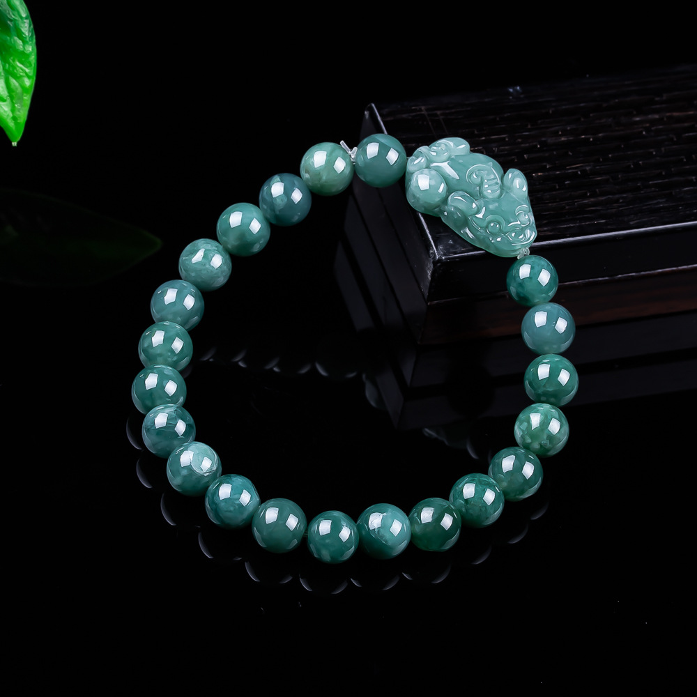 Jewelry Making Jewelry - หยกพม่าธรรมชาติ กำไลข้อมือปี่เซียะ ของขวัญเครื่องรางโบราณสำหรับผู้หญิง เครื่องประดับกำไลหยกแท้