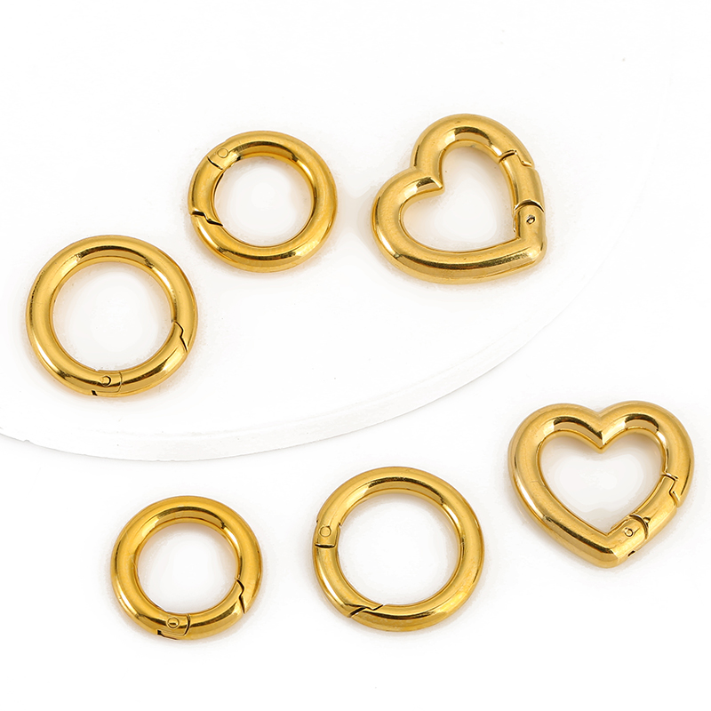 Jewelry Making Kit For Beginners - ตัวล็อกสแตนเลส 2 ชิ้น รูปหัวใจ วงกลม แบบก้ามปู
