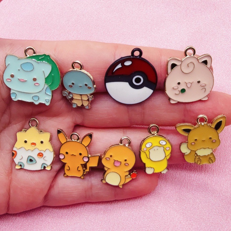 Jewelry Making Jewelry - 10 ชิ้น อุปกรณ์ตกแต่งเครื่องประดับลายการ์ตูนแบบเคลือบน้ำมัน สำหรับทำสร้อยข้อมือ DIY จี้พวงกุญแจ