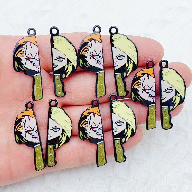 Jewelry Making Jewelry - 10 ชิ้น จี้อะคริลิกการ์ตูนคู่รักตลก ลายหน้าเดียว สำหรับทำเครื่องประดับ DIY