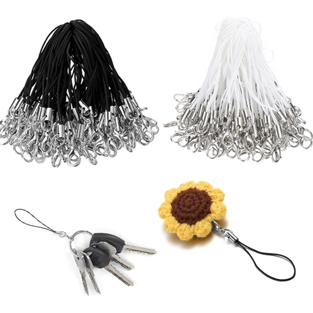 Jewelry Making Kit For Beginners - 50/100Pcs สีดําสีขาว Charm สายไฟ Lanyard Lariat