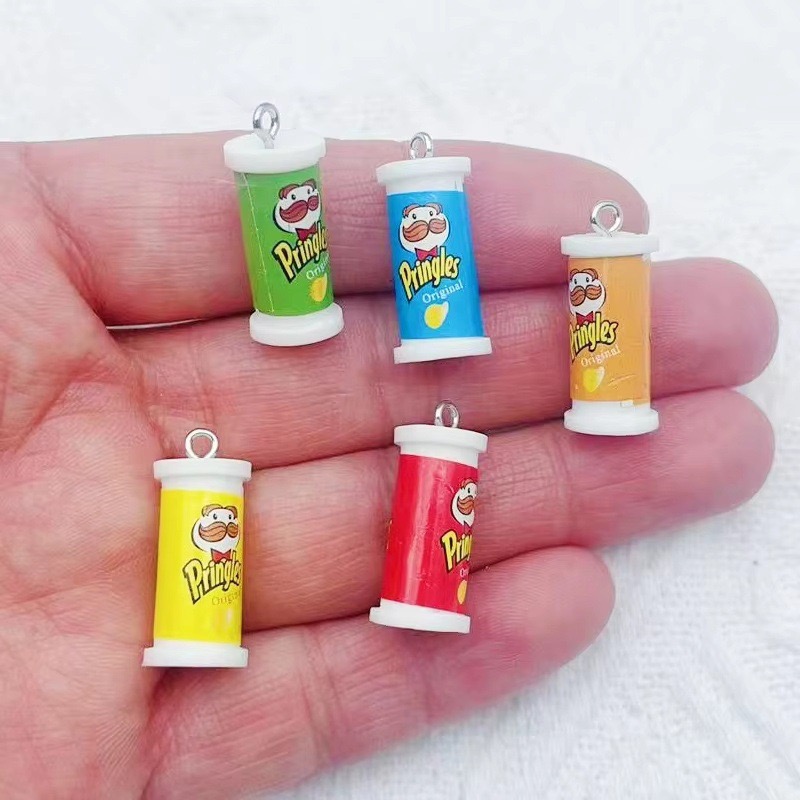 Jewelry Making Jewelry - 10 ชิ้น จี้เรซินรูปถังมันฝรั่งทอด 3D จำลอง อุปกรณ์ตกแต่งเครื่องประดับ