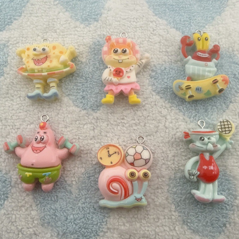 Jewelry Making Jewelry - จี้เรซิ่นลายการ์ตูน 10 ชิ้น, ต่างหูทำเอง DIY, อุปกรณ์เสริมพวงกุญแจ