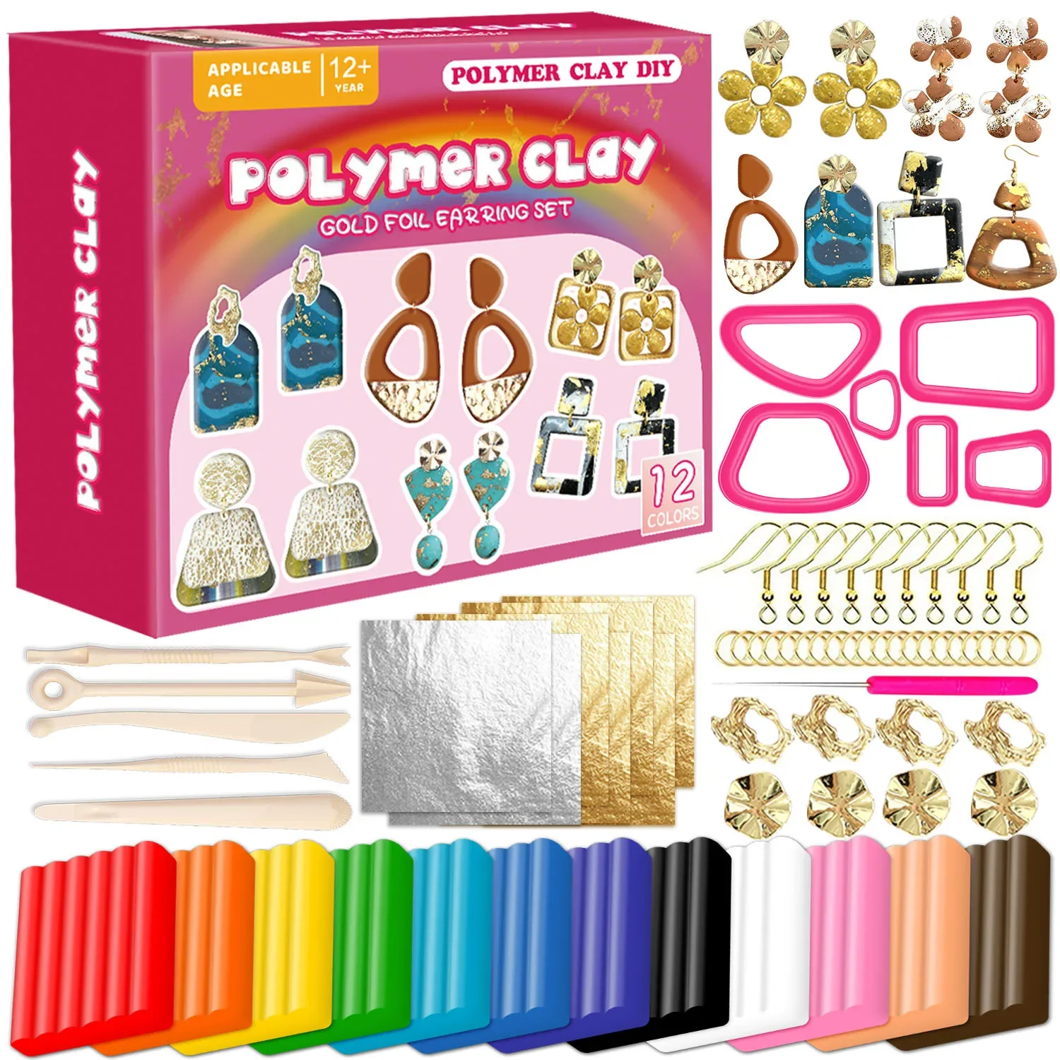 Jewelry Making For Teens - Polymer Clay ต่างหูเครื่องประดับทําชุดเตาอบ Bake Clay Cutters