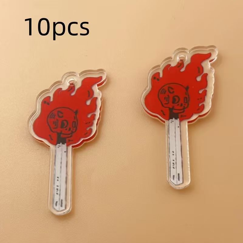 จี้อะคริลิคทรงหัวกะโหลก 10 ชิ้ - Jewelry Making Jewelry บทวิจารณ์และราคา
